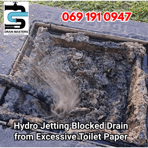 Hydro Jetting Blocked Drain from Excessive Toilet Paper
